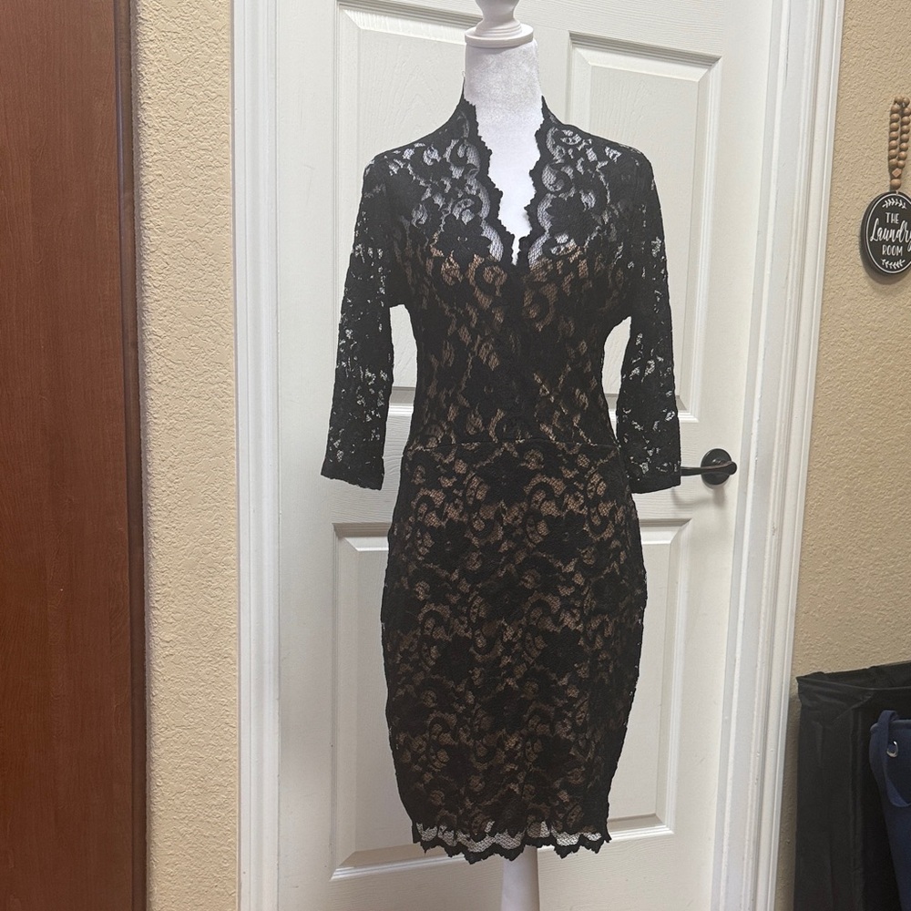 Karen Kane Elegant Black Lace Dress